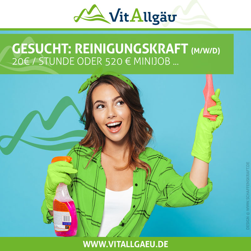 Reinigungskraft (m/w/d) 20 € / Stunde oder 520 € Minijob